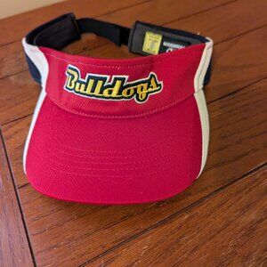 Richardson Bulldogs Adjustable Adult Visor Cap PTS 8 Sz M-L Red White Black